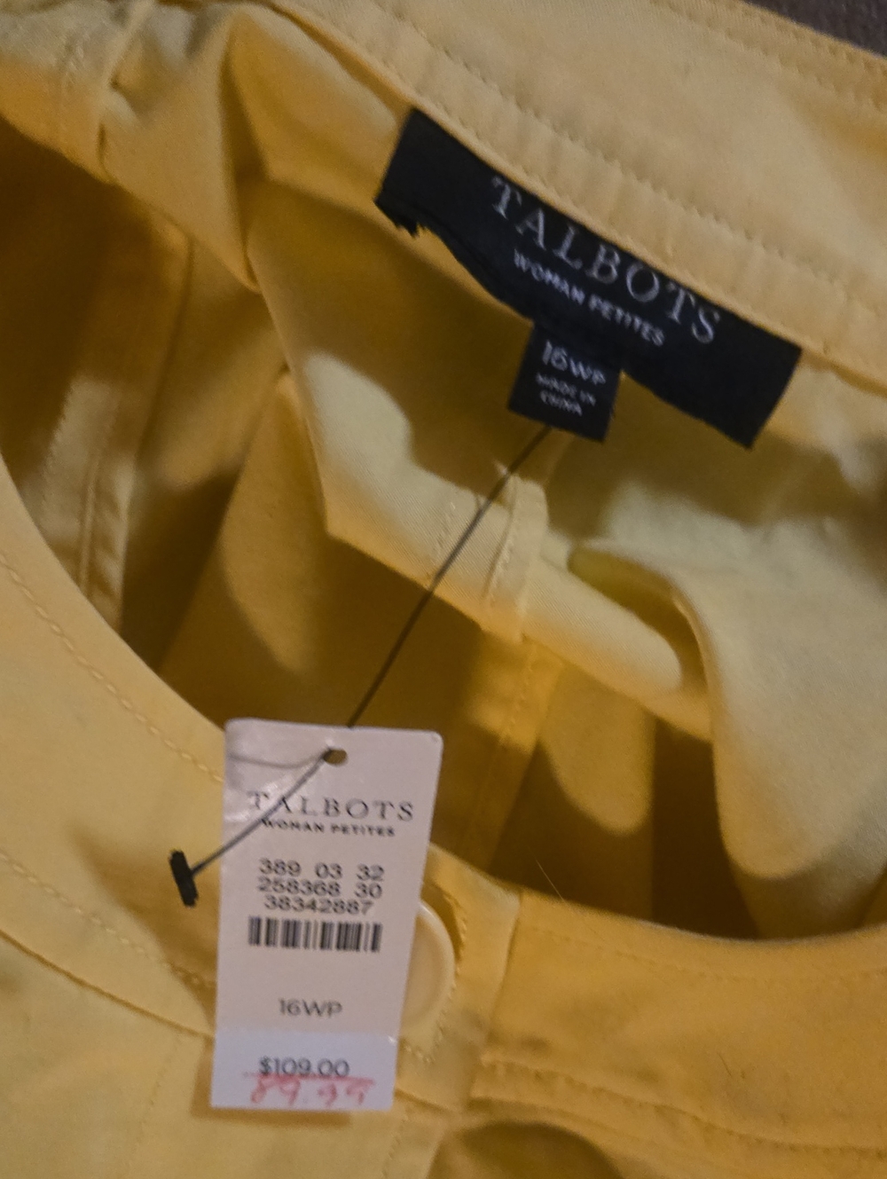 Talbots Yellow Button-Front Women's Jacket - Picture 3 of 3